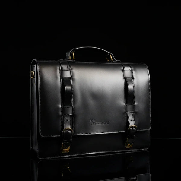 Men’s Leather Briefcase – Black Genuine Leather